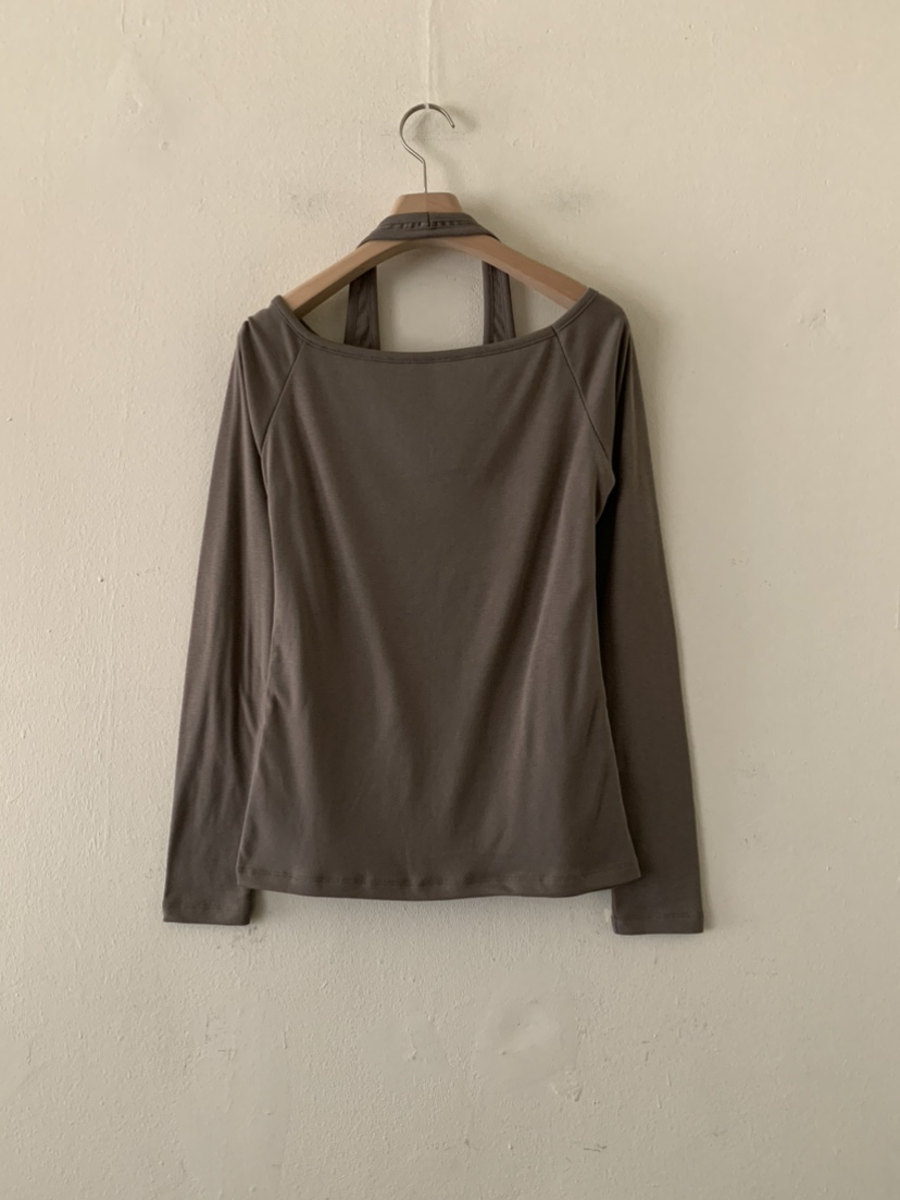 MENG東大門㊣直郵女裝新款推薦熱賣真品時尚長袖T恤假兩件加絨MENG長袖T恤