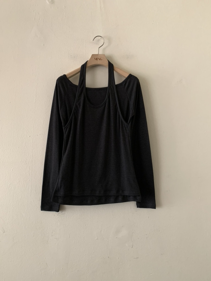 MENG東大門㊣直郵女裝新款推薦熱賣真品時尚長袖T恤假兩件加絨MENG長袖T恤
