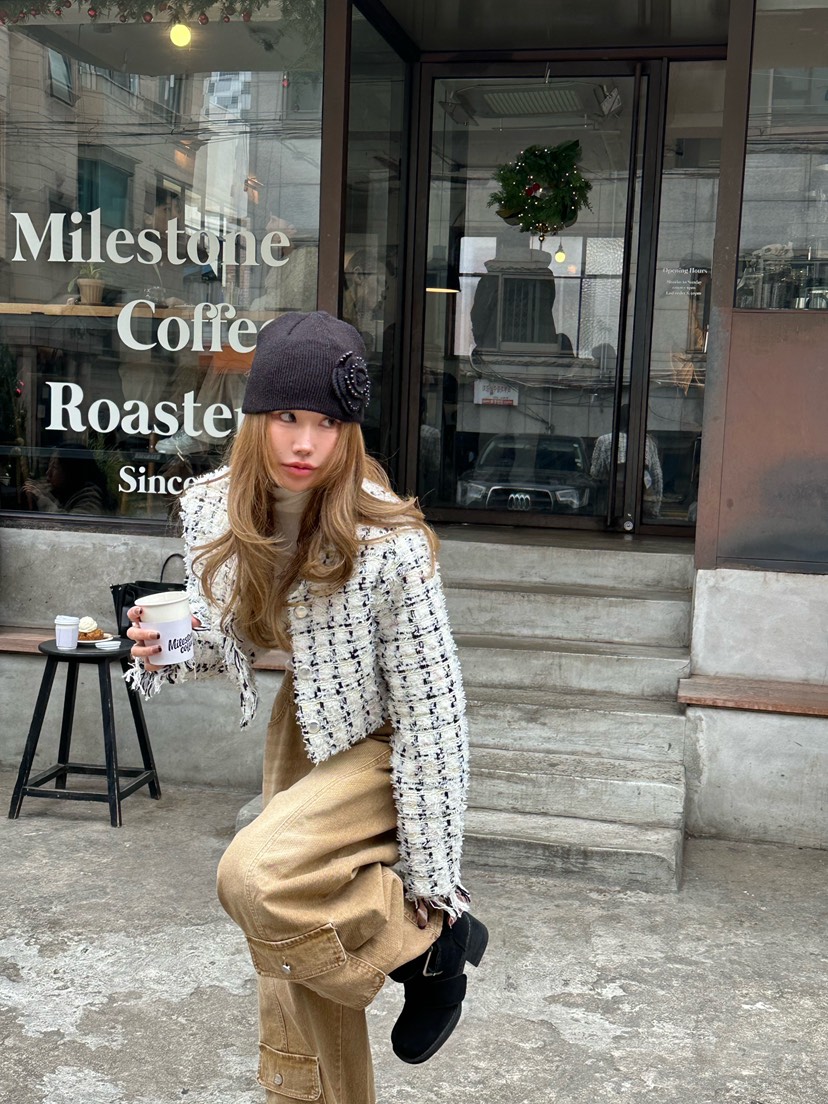 ZEROZERO東大門㊣代購女裝新品人氣推薦真品職業夾克粗花呢ZEROZERO夾克