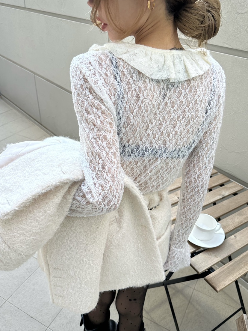 ZEROZERO東大門㊣代購女裝新款真品推薦襯衫蕾絲衫荷葉邊蕾絲ZEROZERO襯衫/蕾絲衫