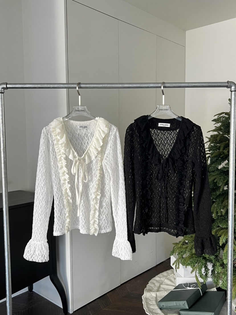 ZEROZERO東大門㊣代購女裝新款真品推薦襯衫蕾絲衫荷葉邊蕾絲ZEROZERO襯衫/蕾絲衫