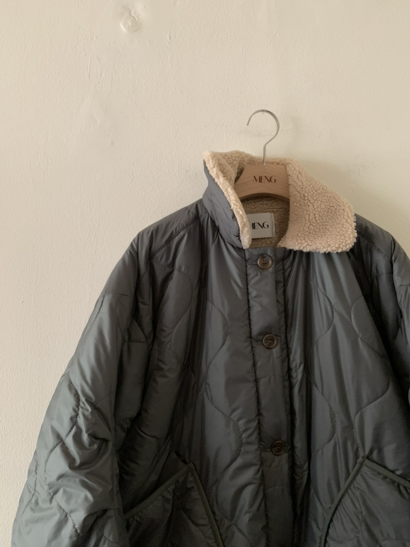 MENG東大門㊣實拍女裝新款熱賣時尚25秋冬推薦外套羊毛絎縫MENG外套