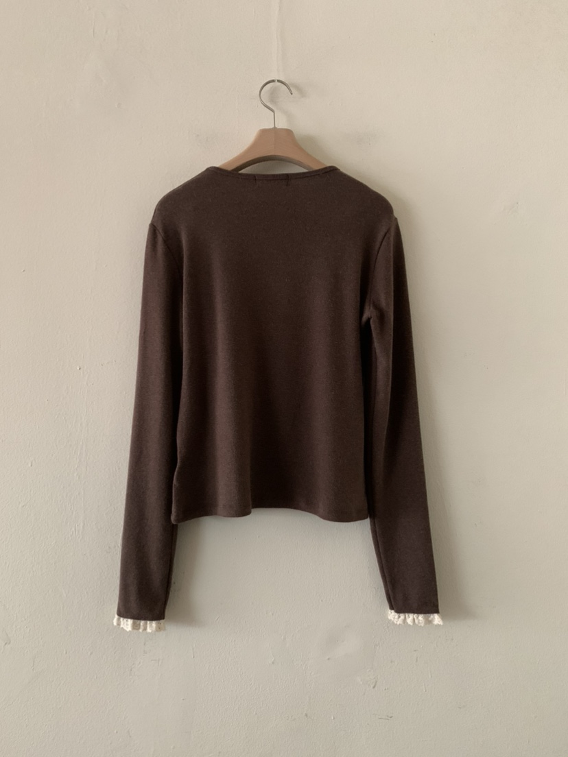 MENG韓國直郵㊣女士新品真品職業時尚休閑熱賣推薦長袖T恤蕾絲MENG長袖T恤