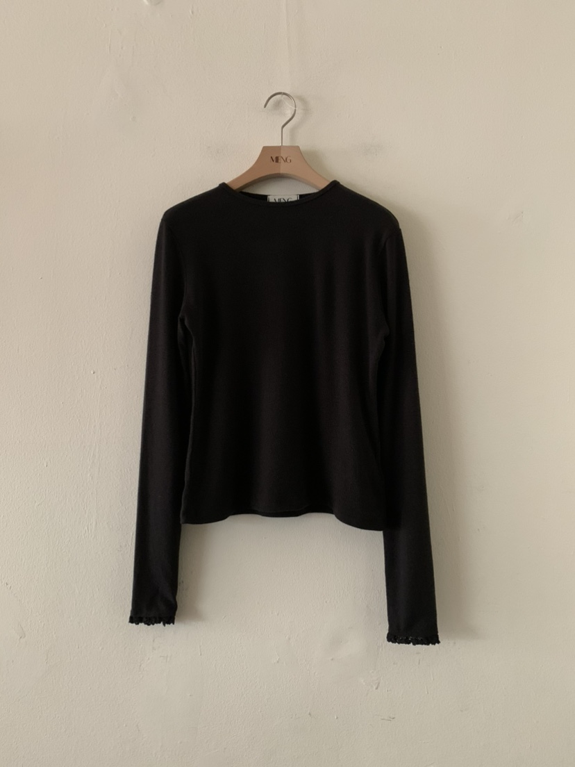 MENG韓國直郵㊣女士新品真品職業時尚休閑熱賣推薦長袖T恤蕾絲MENG長袖T恤圖色2