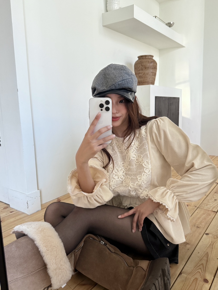 MOSMOS韓國代購㊣女裝新款人氣真品熱賣時尚職業襯衫蕾絲衫MOSMOS襯衫/蕾絲衫