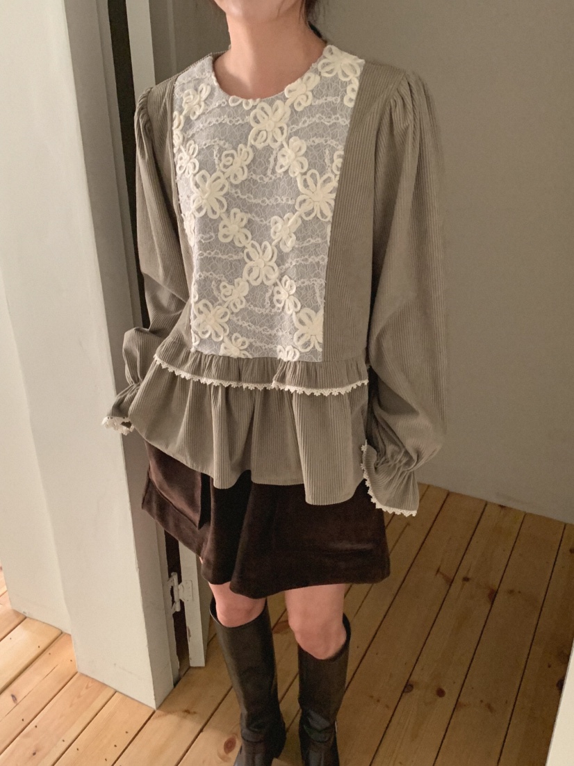 MOSMOS韓國代購㊣女裝新款人氣真品熱賣時尚職業襯衫蕾絲衫MOSMOS襯衫/蕾絲衫