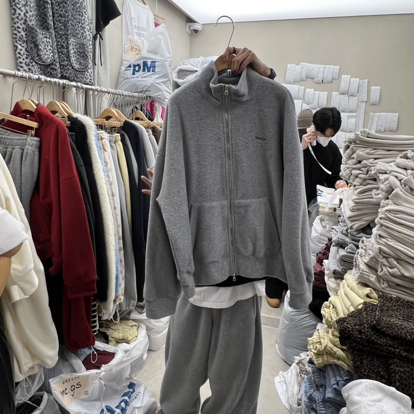 BREEZE韓國直郵㊣女士新品時尚25秋冬真品職業衛衣抓絨拉鏈BREEZE衛衣圖色2