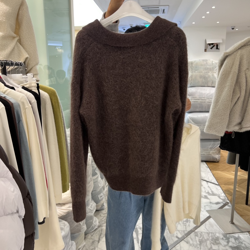 ALMOND韓國代購㊣女士新款熱賣25秋冬職業休閑推薦時尚針織衫ALMOND針織衫