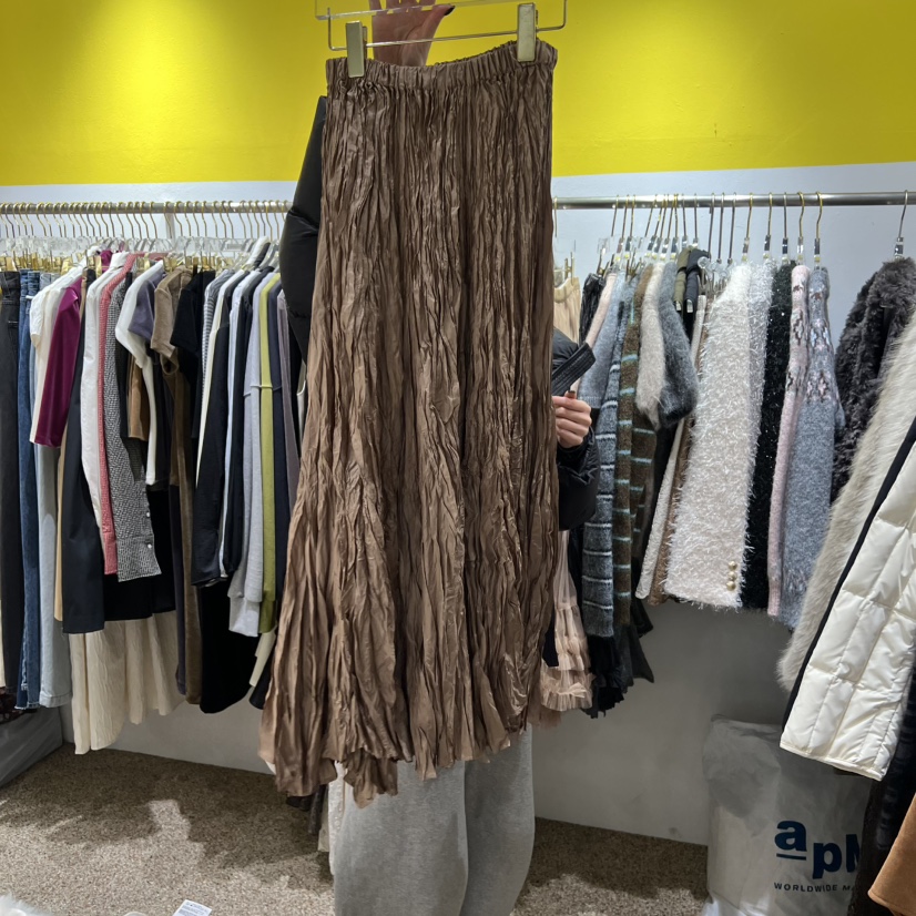 LE MASTERPLACE東大門㊣實拍女士新款25秋冬時尚真品長裙褶皺Le masterpiece長裙