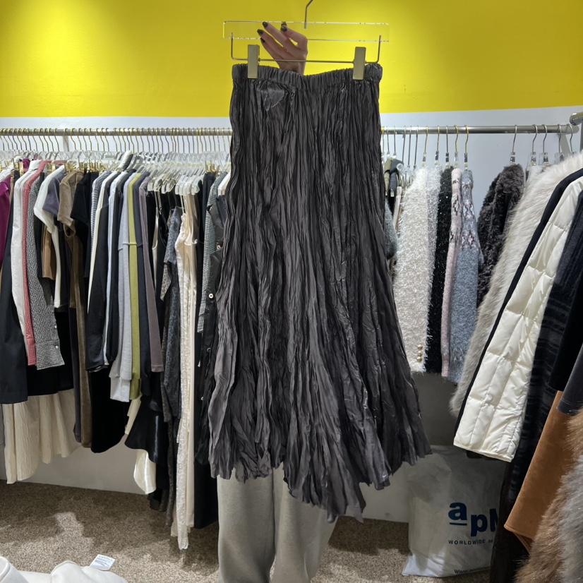 LE MASTERPLACE東大門㊣實拍女士新款25秋冬時尚真品長裙褶皺Le masterpiece長裙圖色2