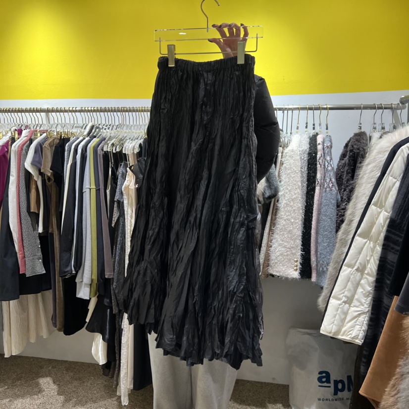 LE MASTERPLACE東大門㊣實拍女士新款25秋冬時尚真品長裙褶皺Le masterpiece長裙圖色3