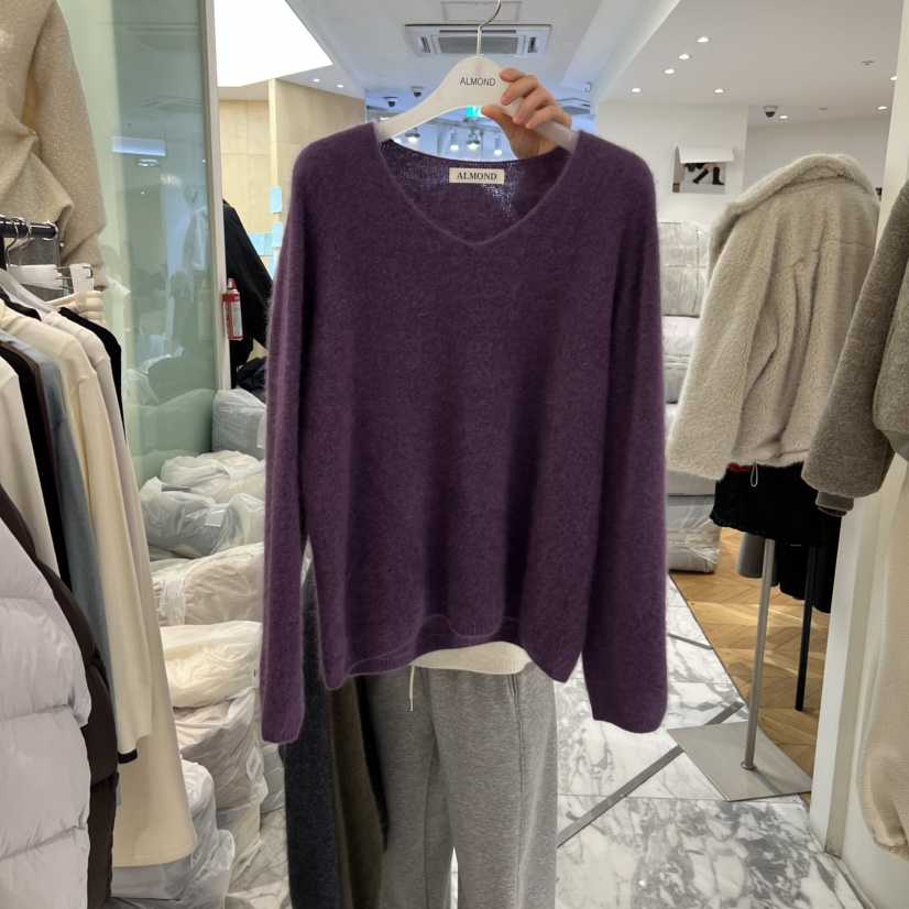 ALMOND東大門㊣代購女士新款休閑職業真品推薦時尚針織衫V領ALMOND針織衫圖色2