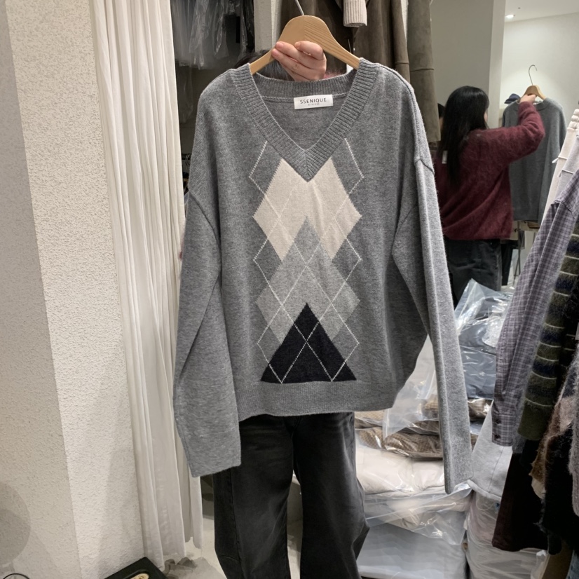 SSEMIENNE東大門㊣代購女士新款推薦職業真品人氣25秋冬針織衫SSENIQUE針織衫圖色2
