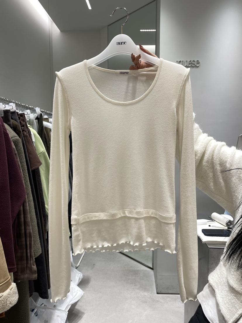 NUESE東大門㊣代購女士新品推薦25秋冬熱賣真品休閑長袖T恤NUESE長袖T恤圖色1
