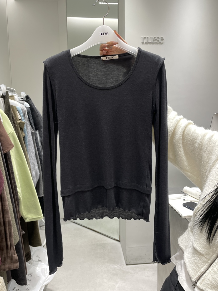 NUESE東大門㊣代購女士新品推薦25秋冬熱賣真品休閑長袖T恤NUESE長袖T恤圖色4