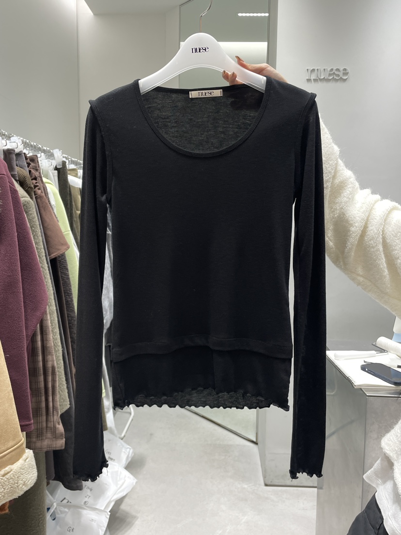 NUESE東大門㊣代購女士新品推薦25秋冬熱賣真品休閑長袖T恤NUESE長袖T恤圖色5