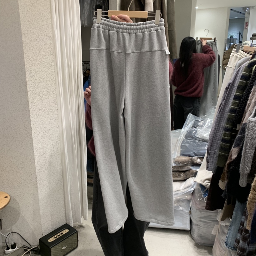 SSEMIENNE東大門㊣實拍女裝新款25秋冬真品人氣休閑褲加絨絎縫SSENIQUE休閑褲