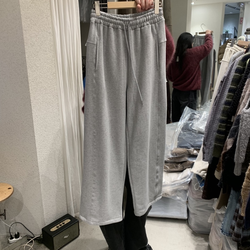 SSEMIENNE東大門㊣實拍女裝新款25秋冬真品人氣休閑褲加絨絎縫SSENIQUE休閑褲圖色1