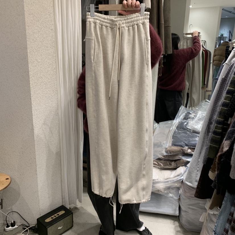 SSEMIENNE東大門㊣實拍女裝新款25秋冬真品人氣休閑褲加絨絎縫SSENIQUE休閑褲圖色2