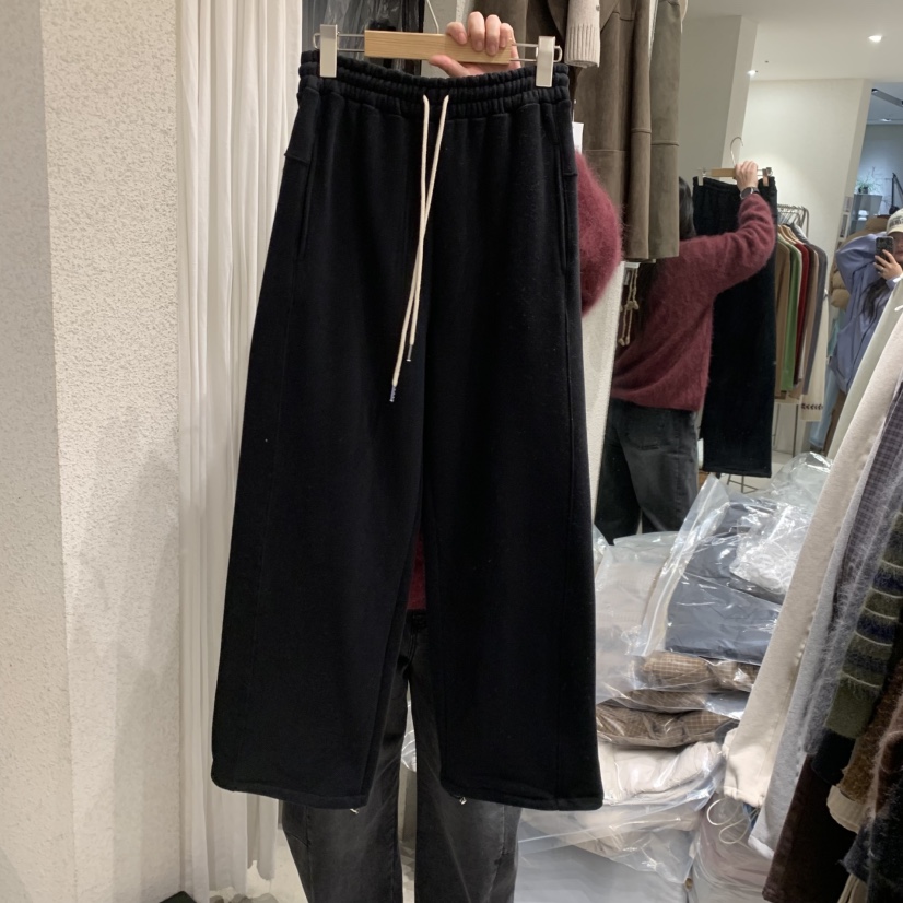 SSEMIENNE東大門㊣實拍女裝新款25秋冬真品人氣休閑褲加絨絎縫SSENIQUE休閑褲圖色3