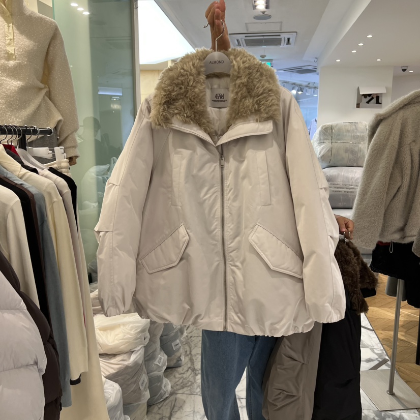 ALMOND韓國代購㊣女裝新品熱賣25秋冬休閑時尚短款羽絨服填充ALMOND短款羽絨服圖色2