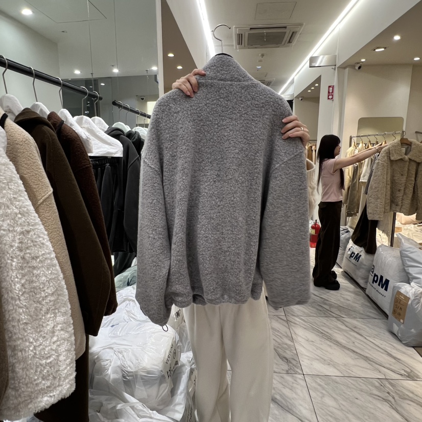 VERVEINE韓國代購㊣女裝新款休閑熱賣25秋冬推薦夾克羊毛拉鏈VERVEINE夾克