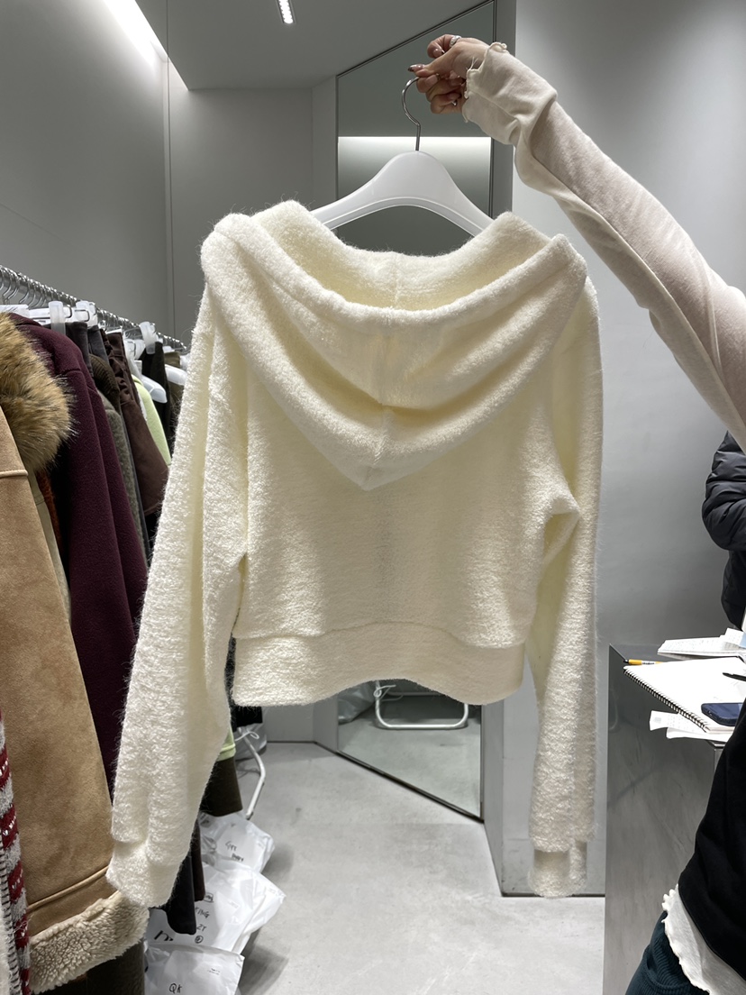 NUESE東大門㊣代購女裝新款休閑推薦25秋冬人氣衛衣連帽拉鏈衫NUESE衛衣