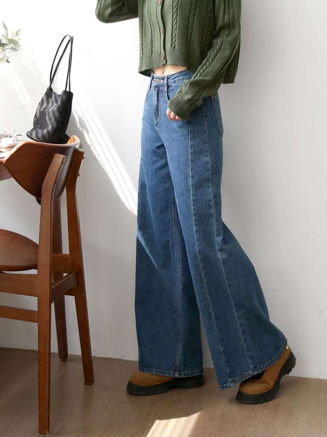 FLY DENIM東大門㊣直郵女裝新品職業25秋冬休閑牛仔褲喇叭FLY DENIM牛仔褲