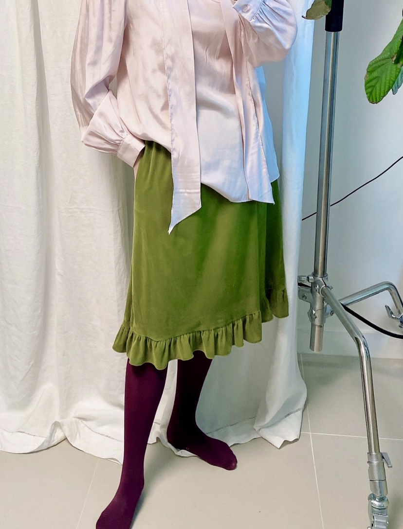 LETAILOR東大門㊣代購女裝新款推薦熱賣半身裙中短裙天鵝絨LETAILOR半身裙/中短裙