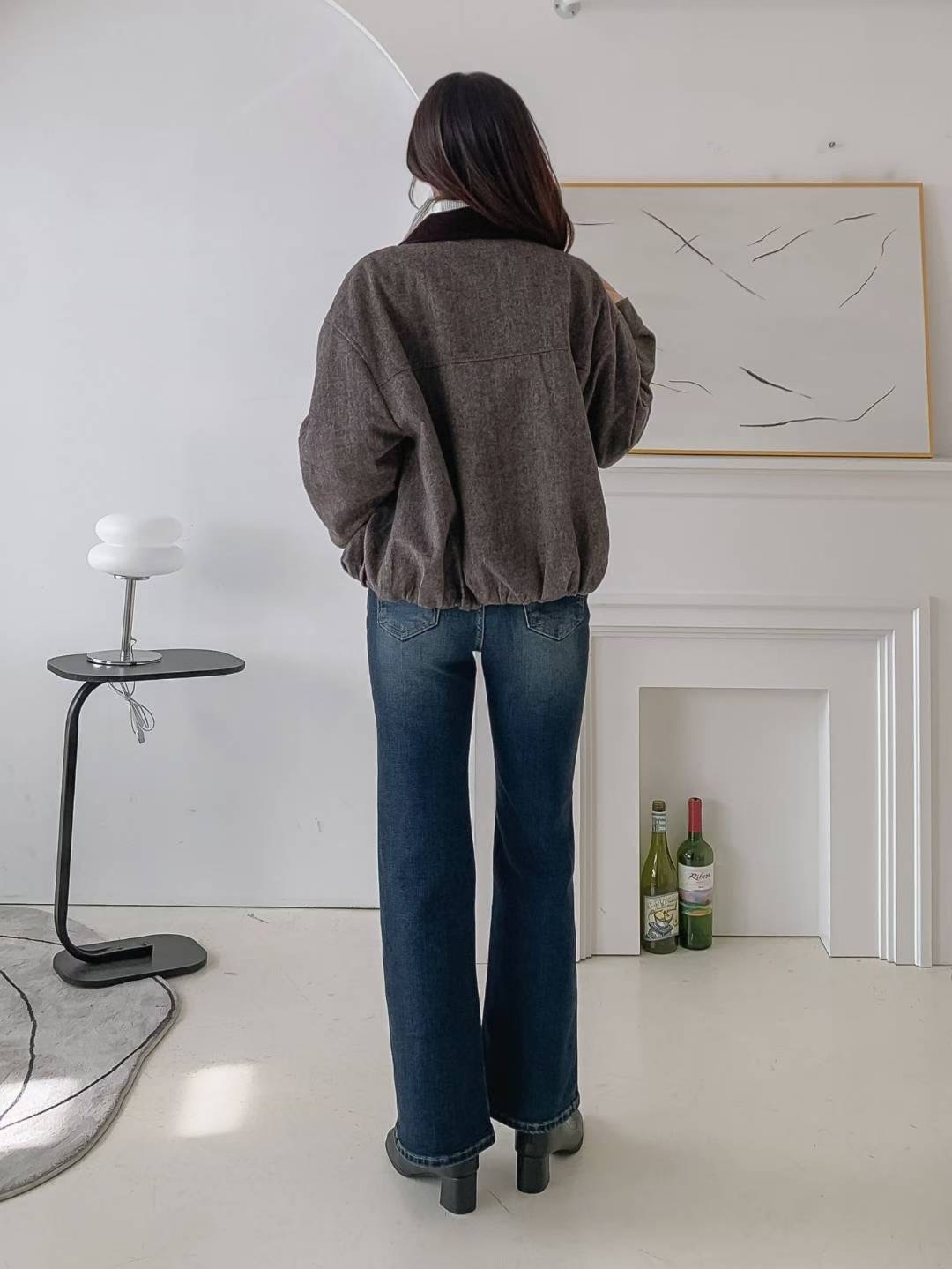 FLY DENIM東大門㊣實拍女裝新款時尚推薦熱賣職業牛仔褲喇叭FLY DENIM牛仔褲