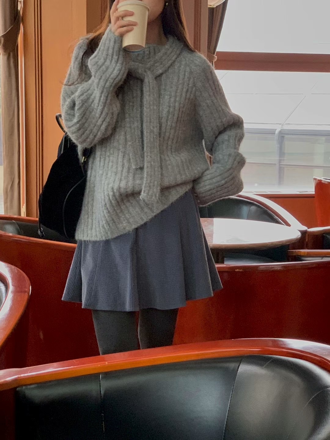 AN STAND韓國直郵㊣女士新品休閑時尚推薦真品套裝連帽針織衫AN STAND-2件起套裝圖色3