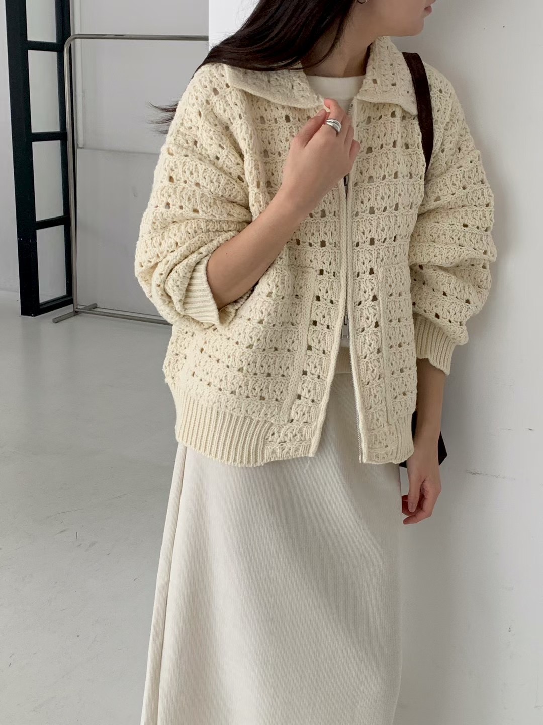 AN STAND東大門㊣代購女裝新款推薦25秋冬人氣熱賣針織衫拉鏈AN STAND-2件起針織衫