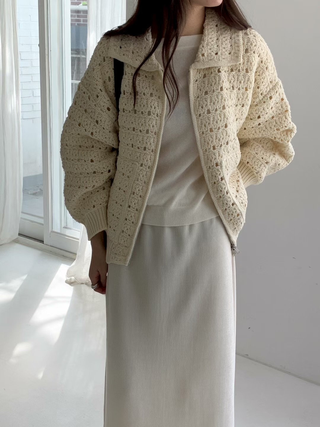 AN STAND東大門㊣代購女裝新款推薦25秋冬人氣熱賣針織衫拉鏈AN STAND-2件起針織衫