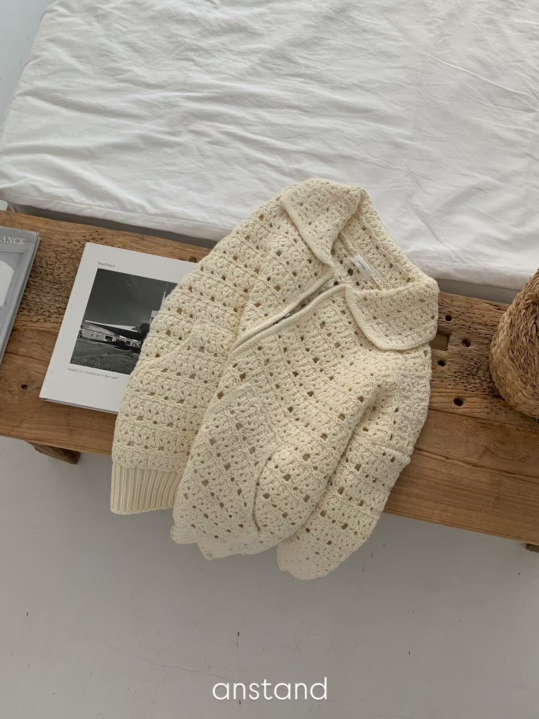 AN STAND東大門㊣代購女裝新款推薦25秋冬人氣熱賣針織衫拉鏈AN STAND-2件起針織衫圖色1