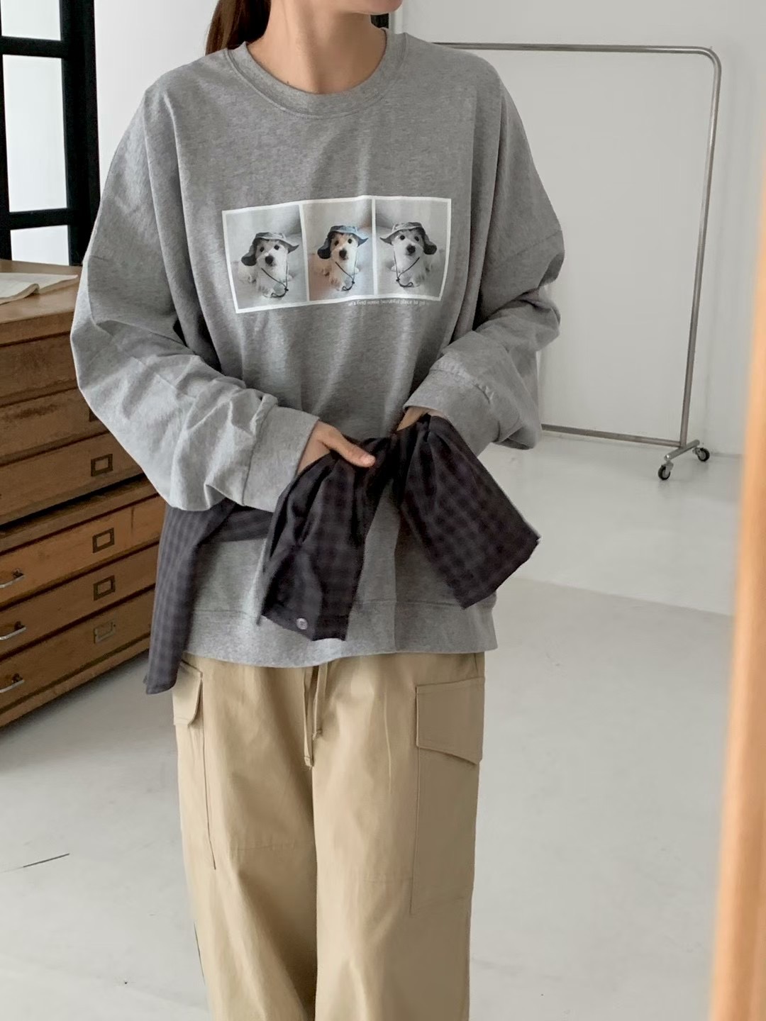 AN STAND韓國代購㊣女裝新品25秋冬人氣熱賣休閑真品長袖T恤AN STAND-2件起長袖T恤