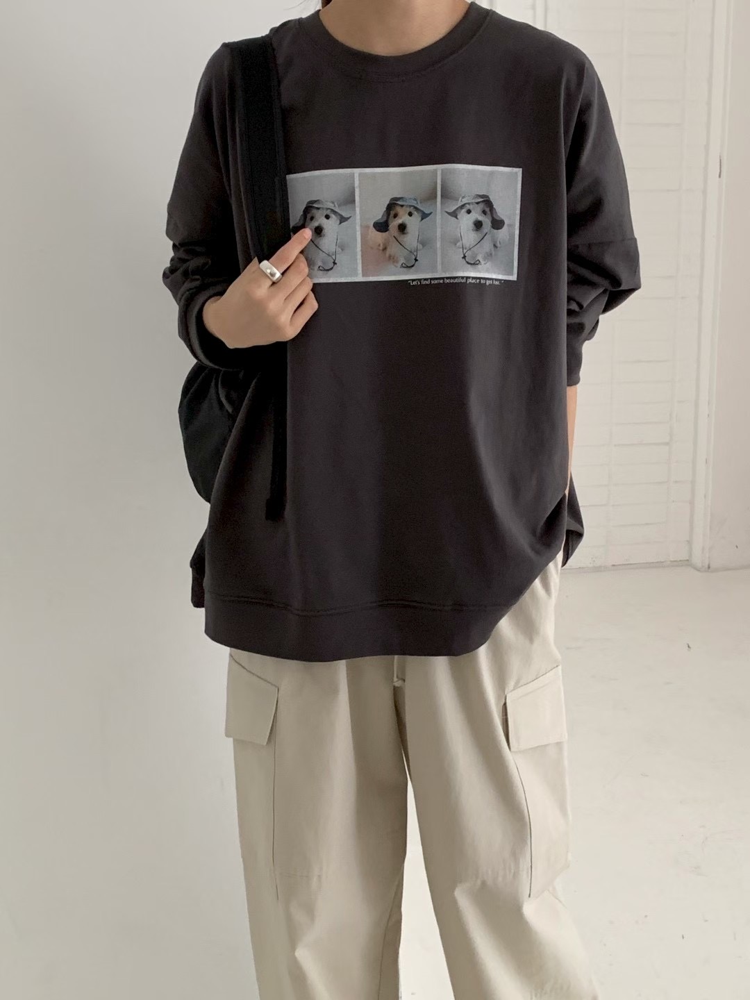 AN STAND韓國代購㊣女裝新品25秋冬人氣熱賣休閑真品長袖T恤AN STAND-2件起長袖T恤圖色2