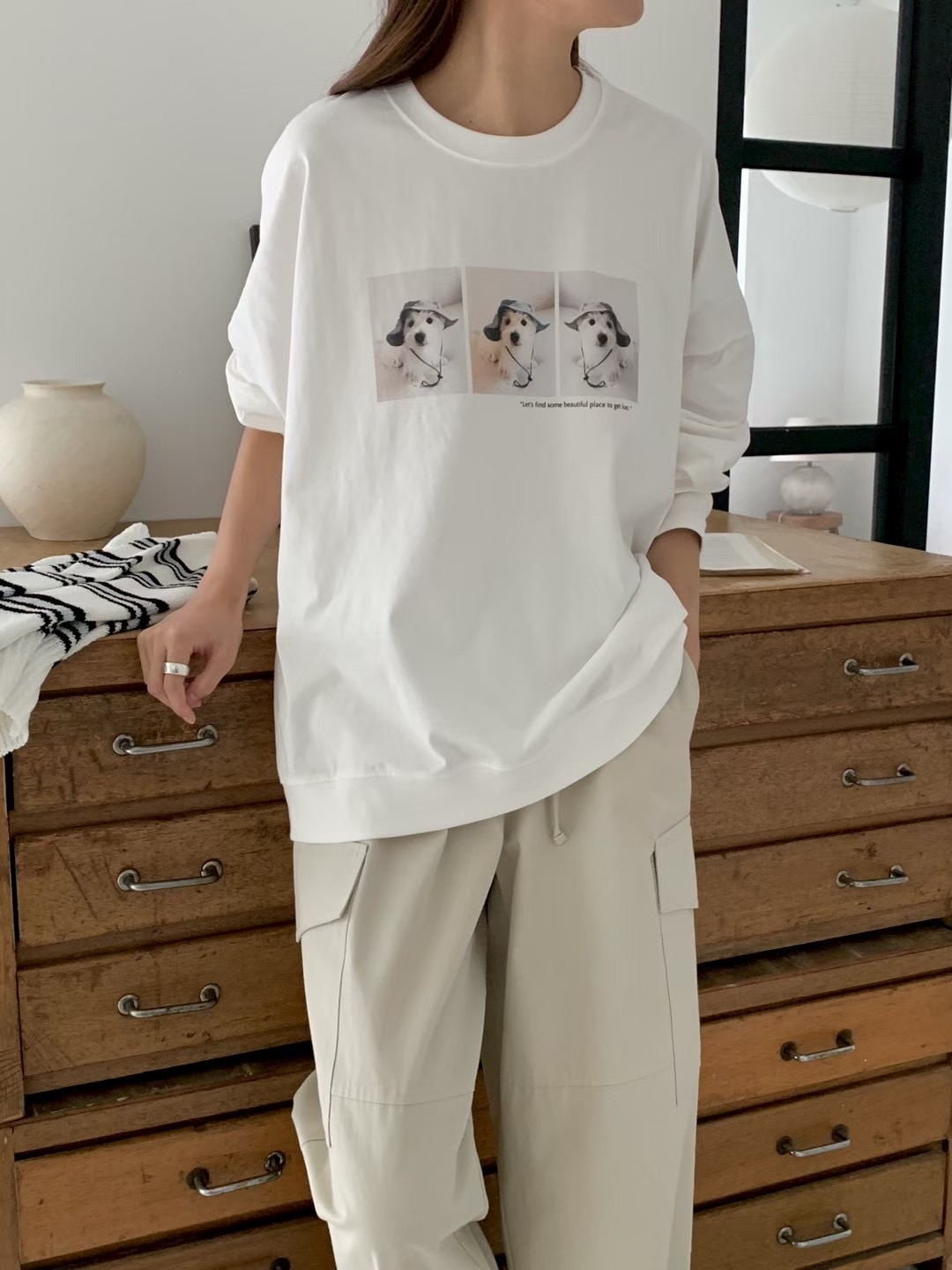 AN STAND韓國代購㊣女裝新品25秋冬人氣熱賣休閑真品長袖T恤AN STAND-2件起長袖T恤圖色3