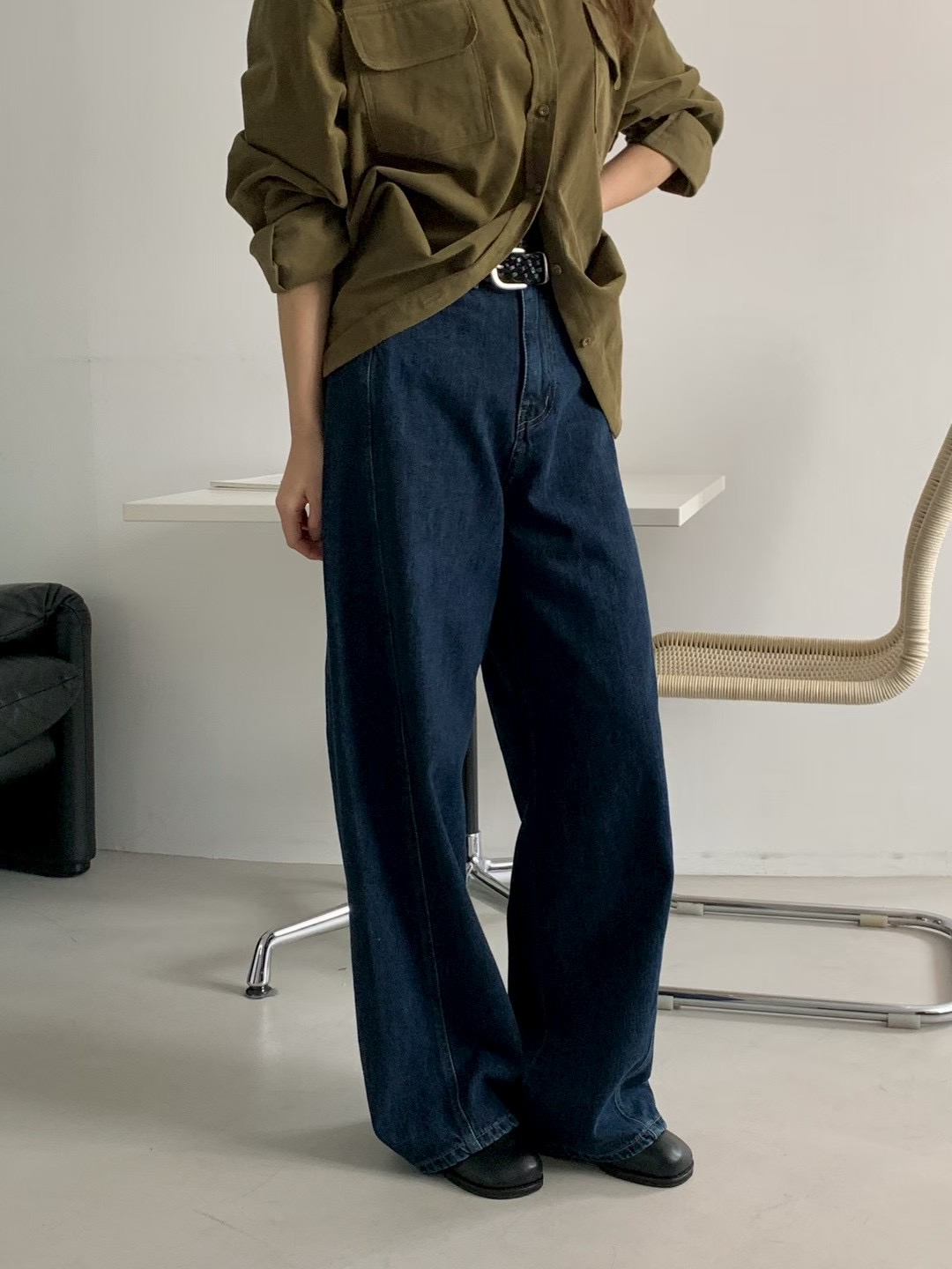 AN STAND東大門㊣直郵女裝新品推薦真品時尚休閑25秋冬牛仔褲AN STAND-2件起牛仔褲