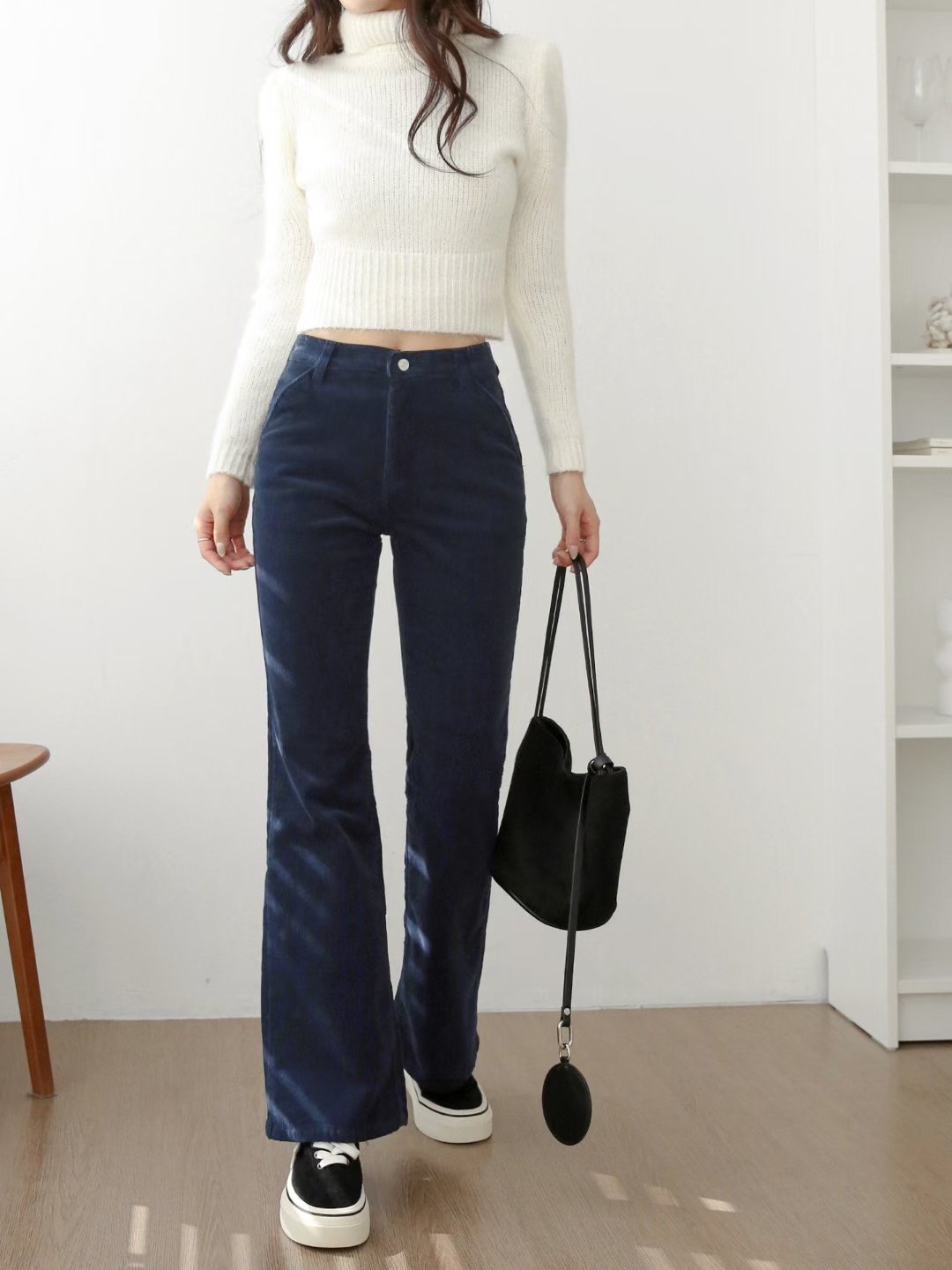 FLY DENIM東大門㊣代購女裝新款人氣推薦職業25秋冬牛仔褲喇叭FLY DENIM牛仔褲圖色1