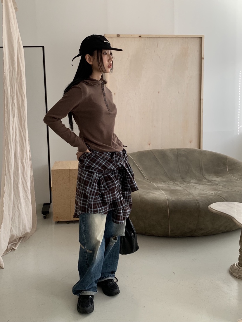 SUNDER MARKET東大門㊣代購女士新款熱賣長袖T恤連帽衫高領SUNDER MARKET長袖T恤