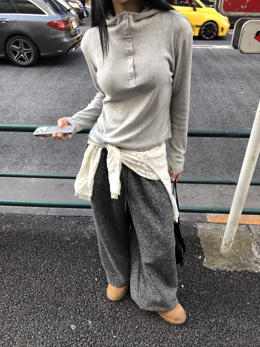 SUNDER MARKET東大門㊣代購女士新款熱賣長袖T恤連帽衫高領SUNDER MARKET長袖T恤