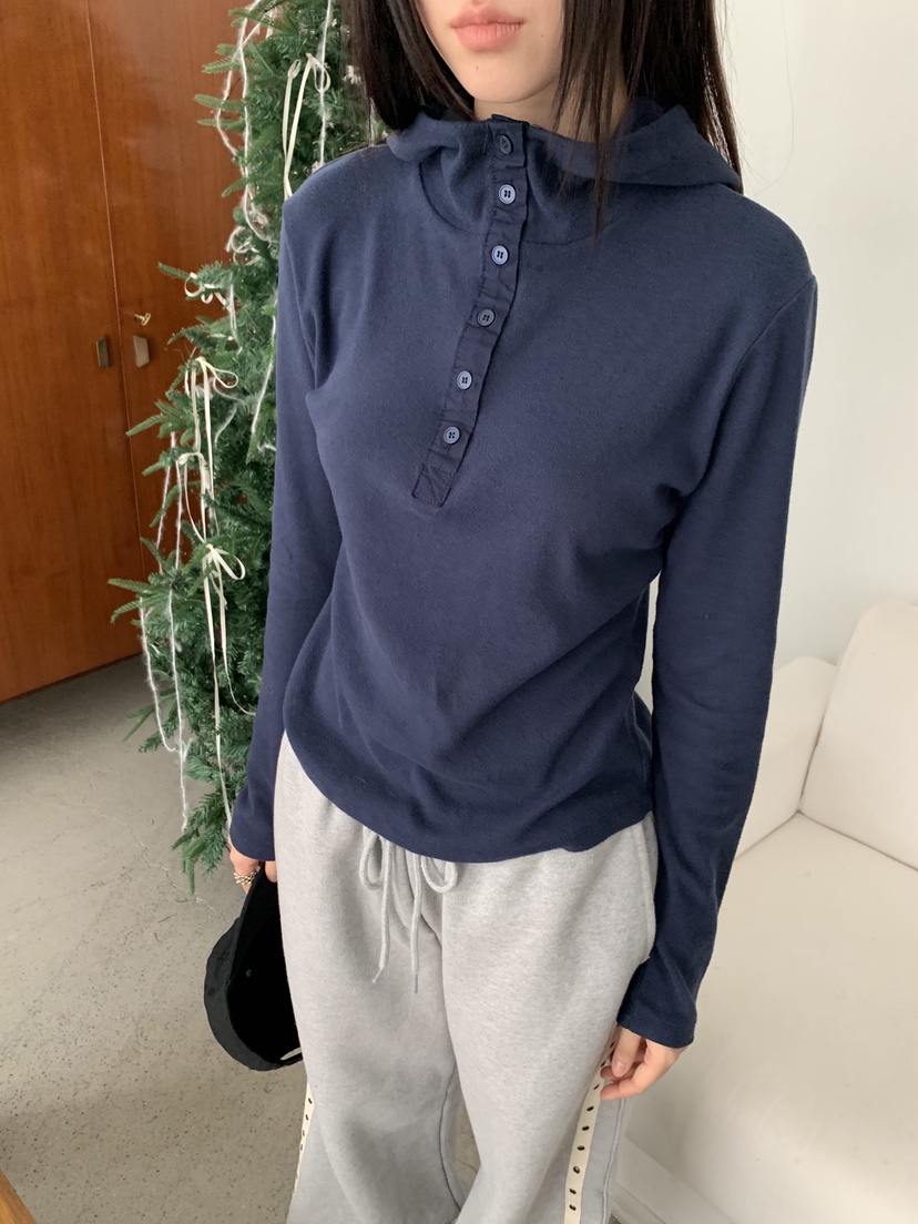 SUNDER MARKET東大門㊣代購女士新款熱賣長袖T恤連帽衫高領SUNDER MARKET長袖T恤圖色3