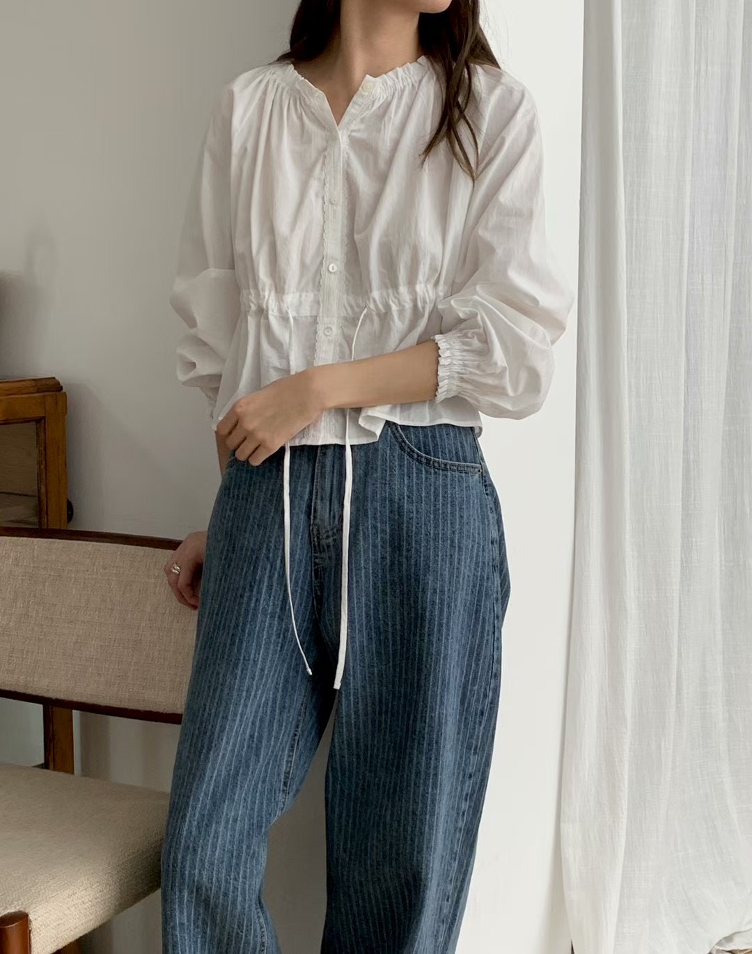 AN STAND韓國代購㊣女裝新款人氣休閑真品職業熱賣襯衫蕾絲衫AN STAND-2件起襯衫/蕾絲衫