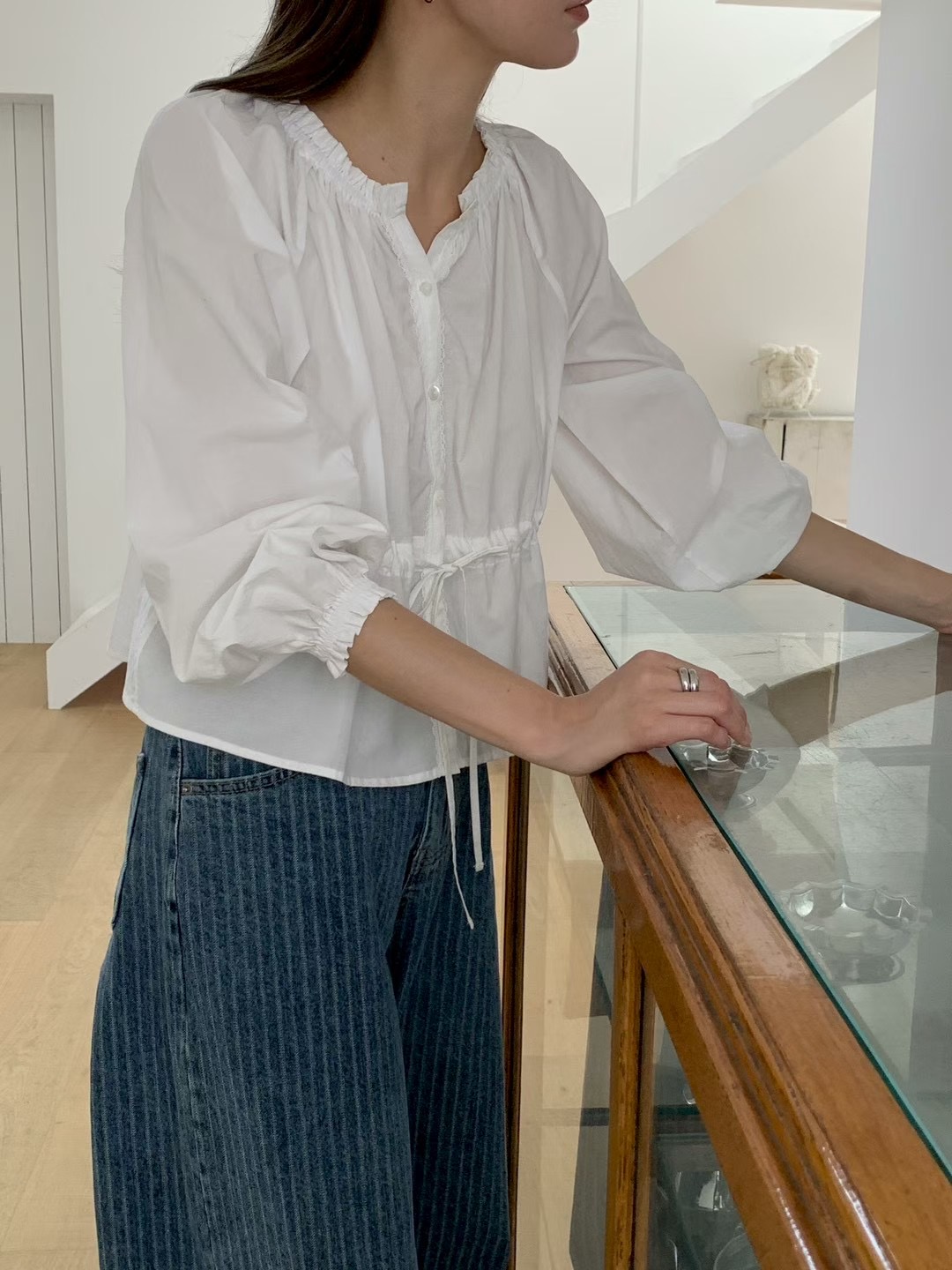 AN STAND韓國代購㊣女裝新款人氣休閑真品職業熱賣襯衫蕾絲衫AN STAND-2件起襯衫/蕾絲衫圖色1