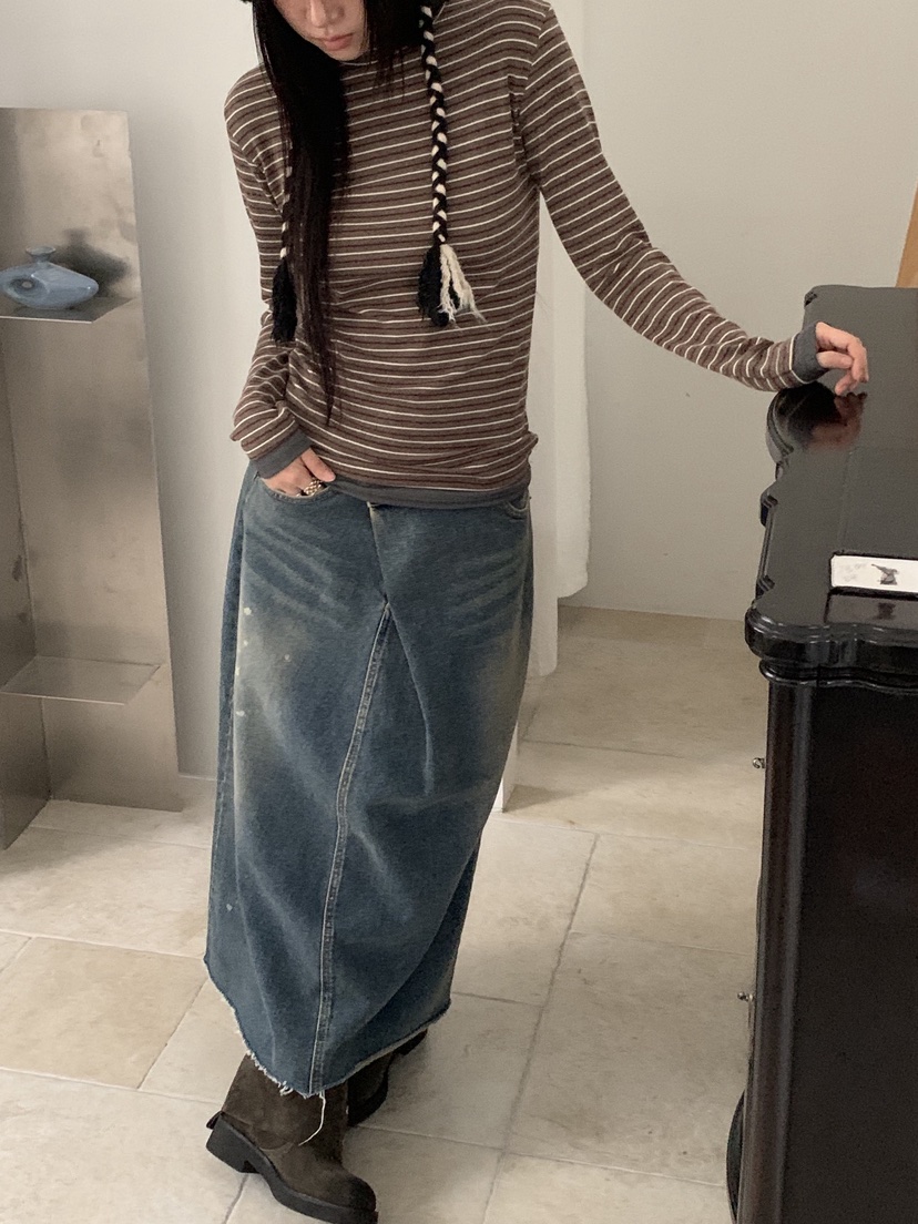 SUNDER MARKET東大門㊣直郵女士新品時尚職業長袖T恤假兩件SUNDER MARKET長袖T恤