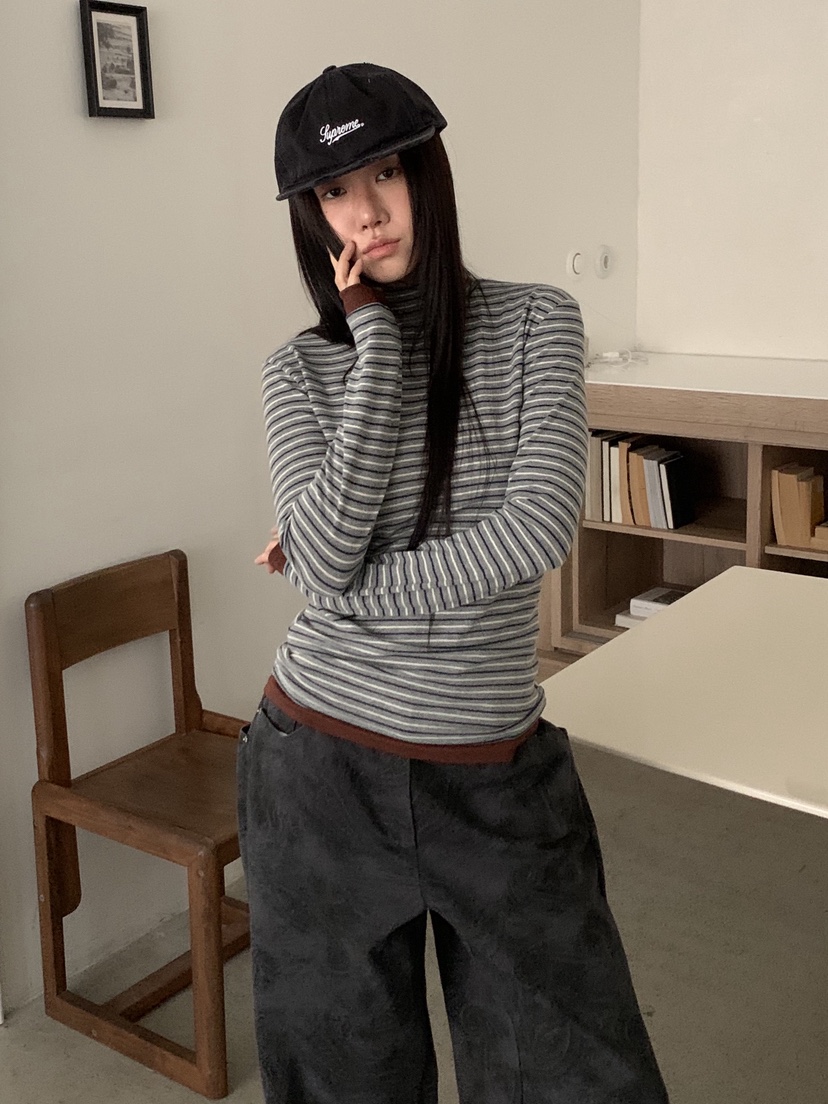 SUNDER MARKET東大門㊣直郵女士新品時尚職業長袖T恤假兩件SUNDER MARKET長袖T恤