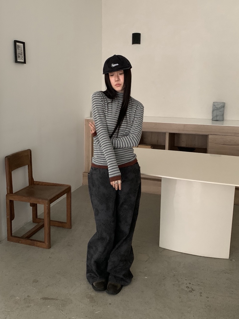 SUNDER MARKET東大門㊣直郵女士新品時尚職業長袖T恤假兩件SUNDER MARKET長袖T恤