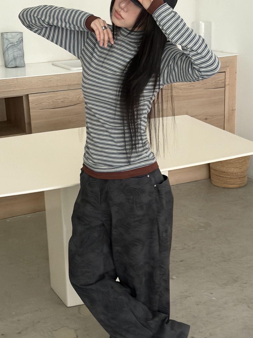 SUNDER MARKET東大門㊣直郵女士新品時尚職業長袖T恤假兩件SUNDER MARKET長袖T恤