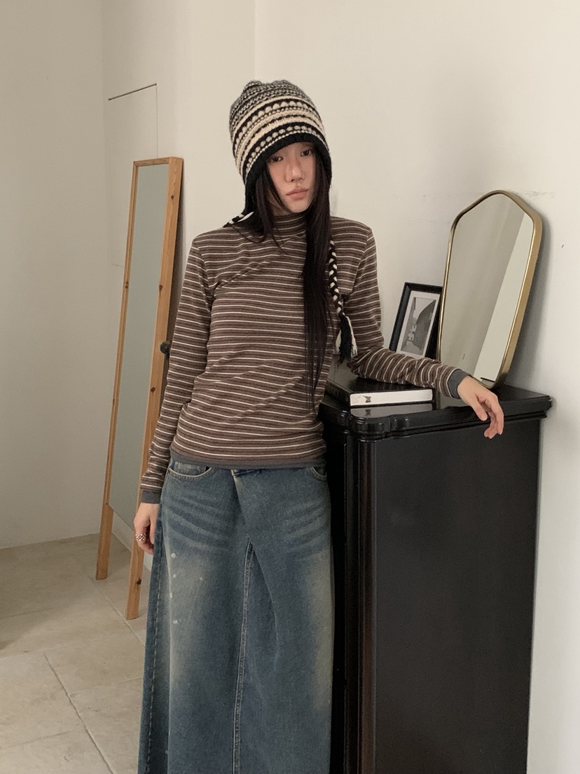 SUNDER MARKET東大門㊣直郵女士新品時尚職業長袖T恤假兩件SUNDER MARKET長袖T恤圖色2