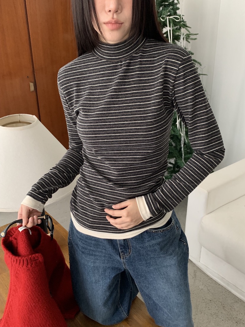 SUNDER MARKET東大門㊣直郵女士新品時尚職業長袖T恤假兩件SUNDER MARKET長袖T恤圖色3